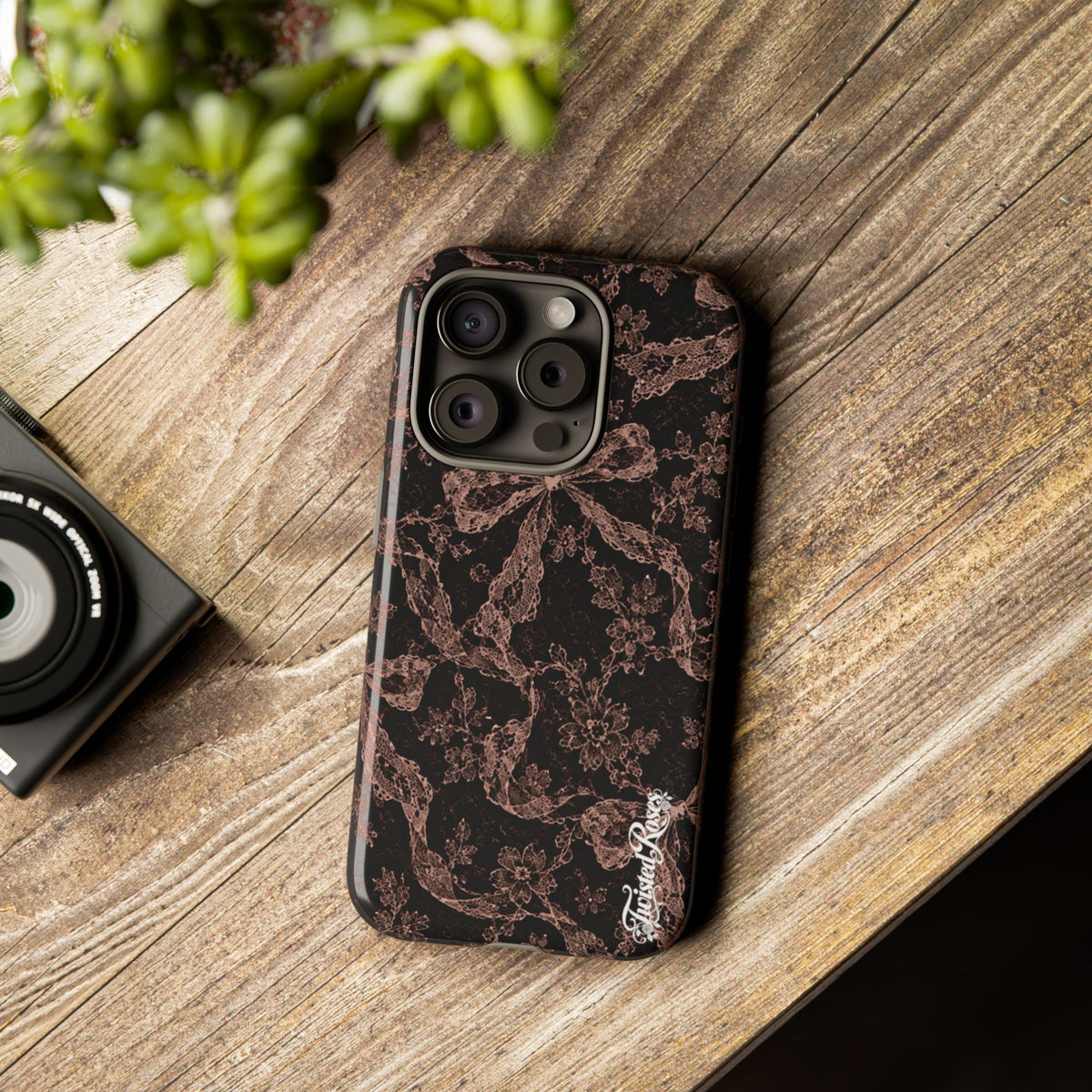 🎀 Coquette Noir 🖤– Laced in Trouble Phone Case