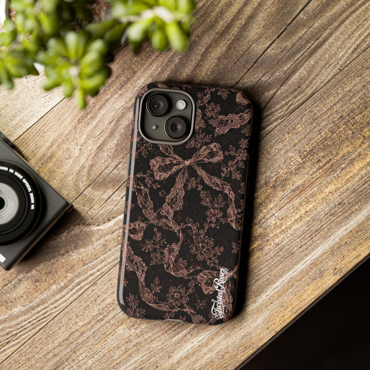 🎀 Coquette Noir 🖤– Laced in Trouble Phone Case