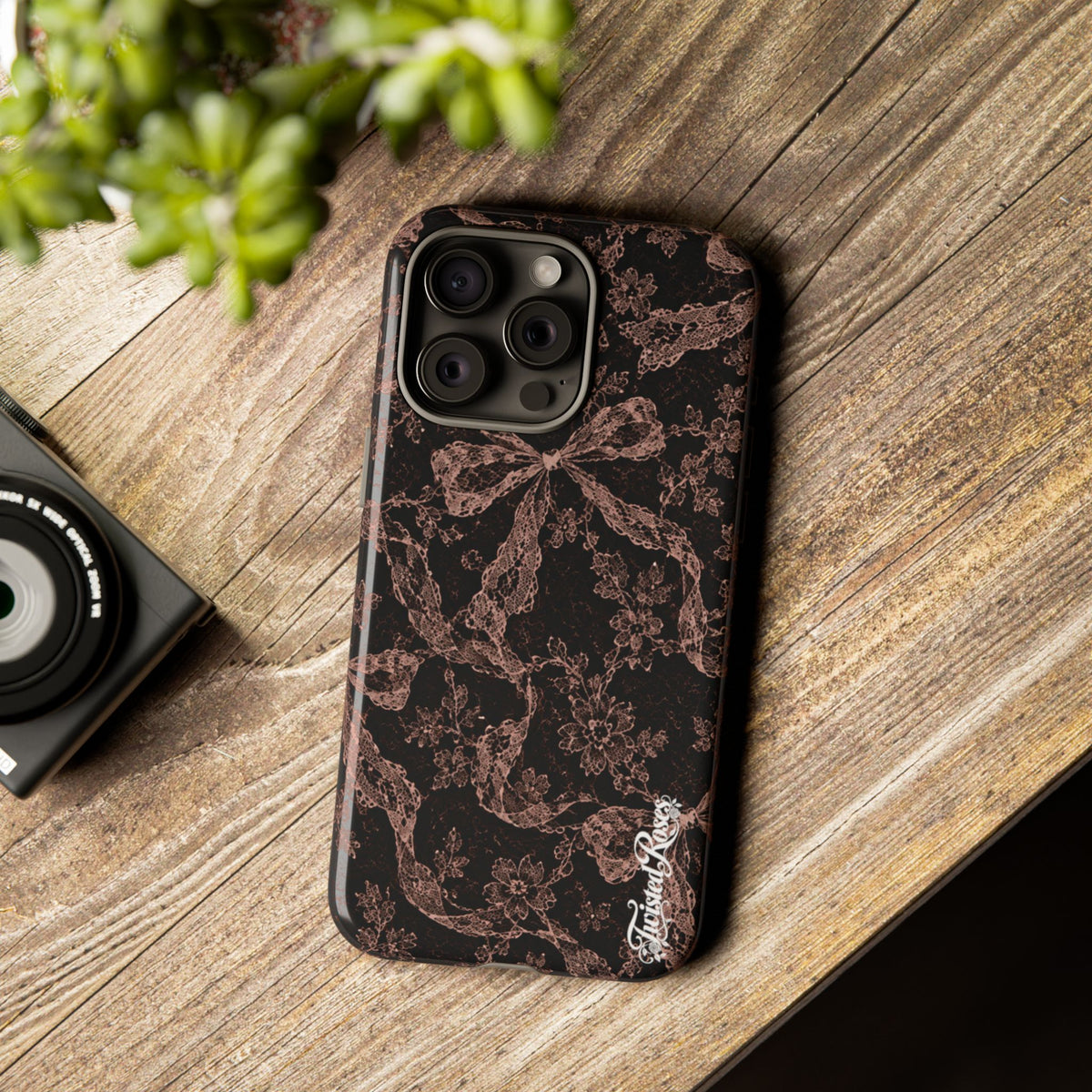 🎀 Coquette Noir 🖤– Laced in Trouble Phone Case