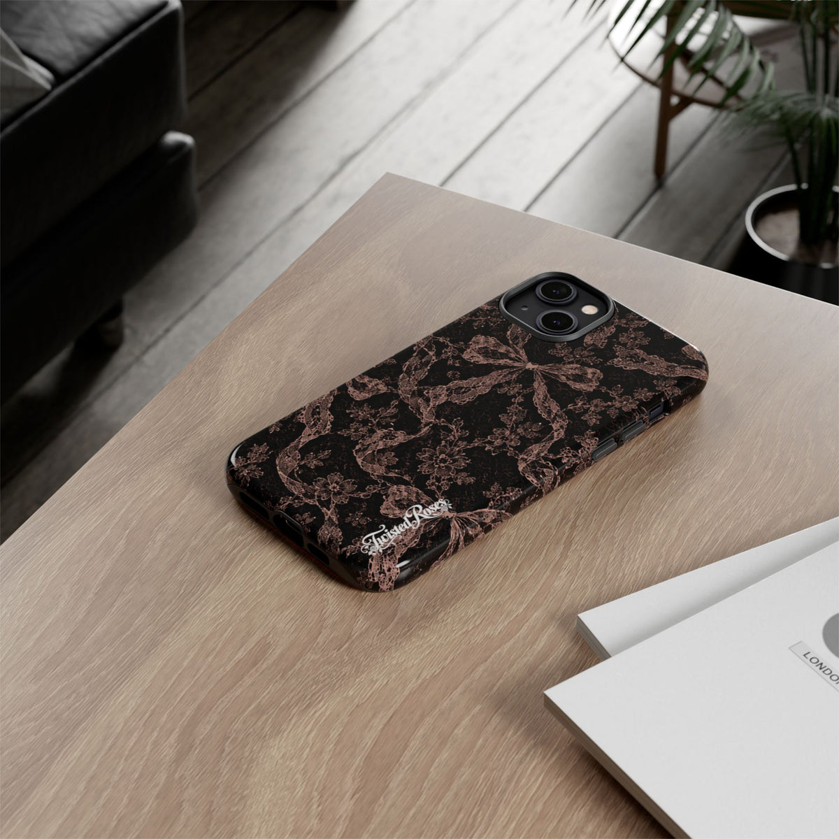 🎀 Coquette Noir 🖤– Laced in Trouble Phone Case