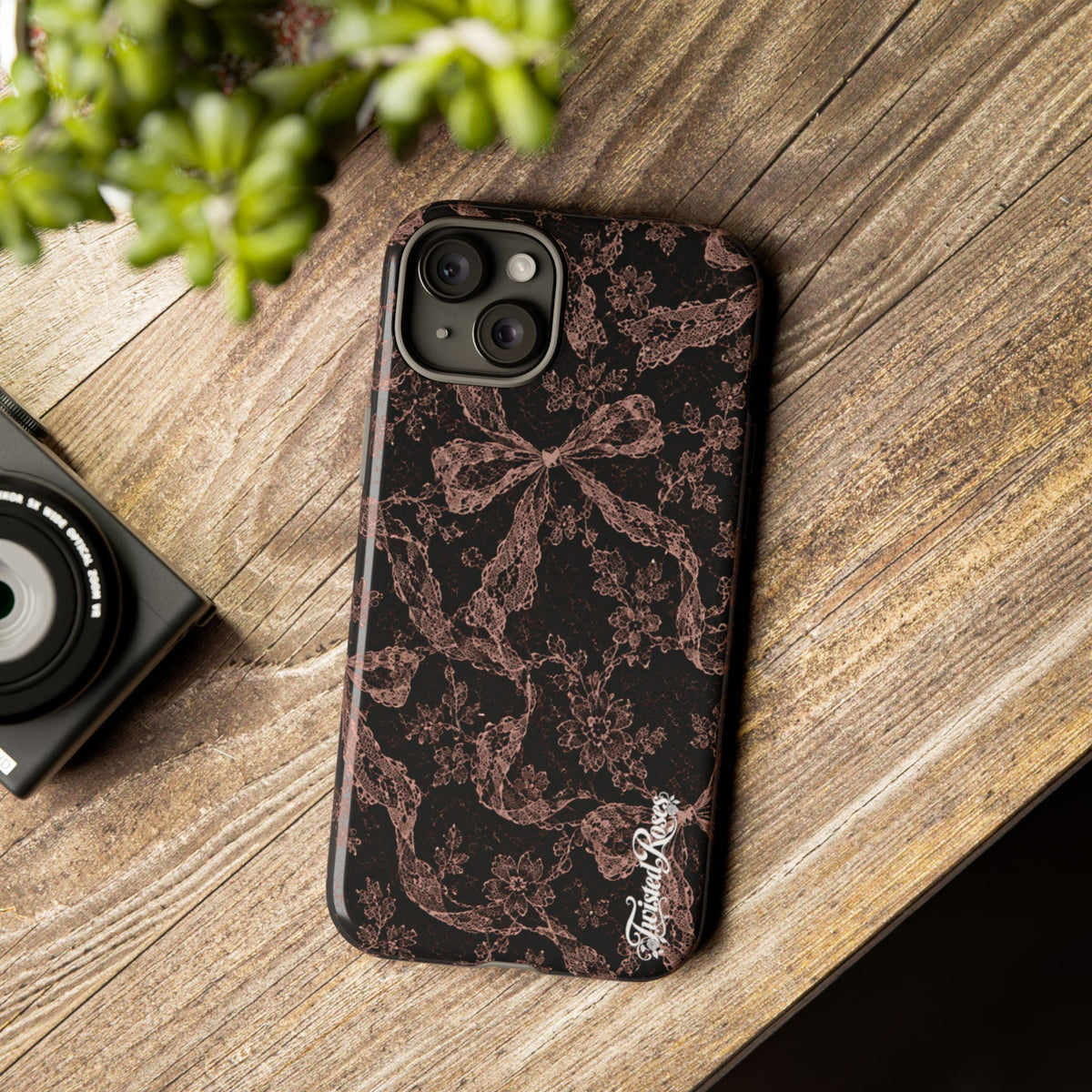 🎀 Coquette Noir 🖤– Laced in Trouble Phone Case